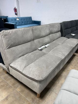 Sofá Cama Gris Terciopelo 180cm NUEVO