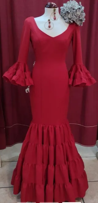 Traje de Gitana Canastero Rojo Sin Estrenar