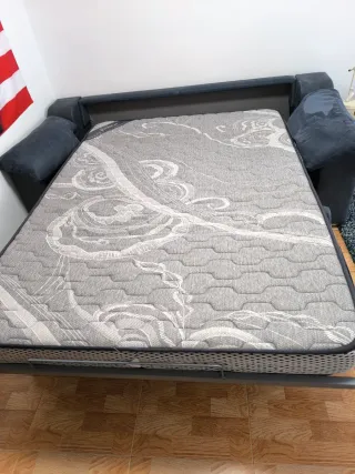 Sofá Cama Gris Tela