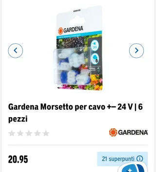 Gardena Morsetti per cavo 24V | 6 pezzi