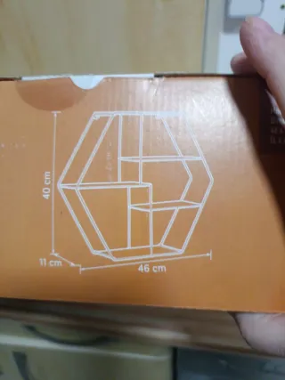 Estantería Hexagonal Dorada Metálica