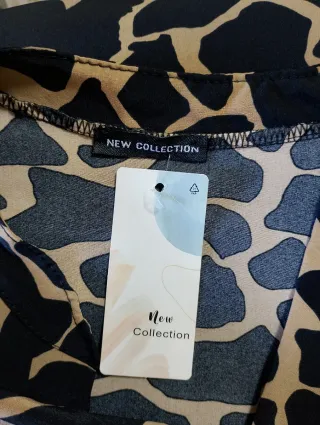 Blusa Estampada Beige y Negra