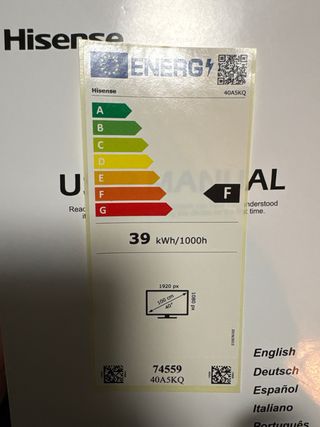 Televisor Hisense 40 Negro modelo 40A5KQ Full HD