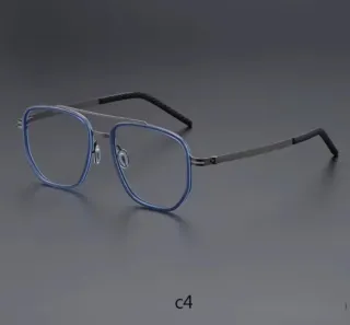 Gafas de titanio azul y gris talla XL graduadas
