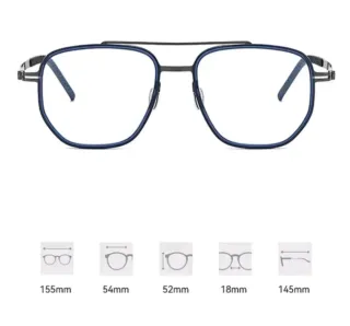 Gafas de titanio azul y gris talla XL graduadas