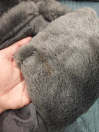 Abrigo pelo mujer gris