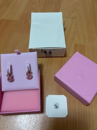 Pendientes Swarovski Cisne Rosa