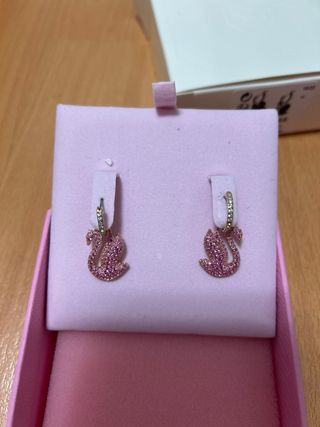Pendientes Swarovski Cisne Rosa