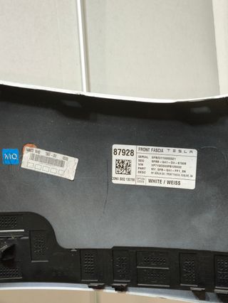 Parachoques Delantero Tesla Model Y Blanco