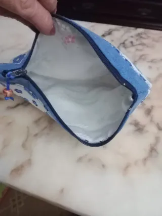 Lote 3 Bolsas Flores Azul Blanco