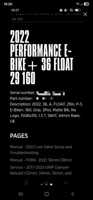 Horquilla FOX 36 E-BIKE+ 29 160mm