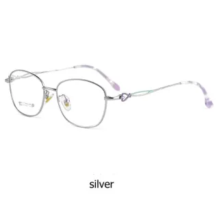 Gafas de metal plateadas y rosas graduadas