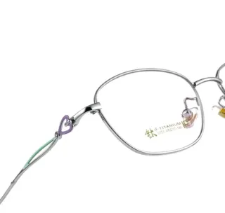 Gafas de metal plateadas y rosas graduadas