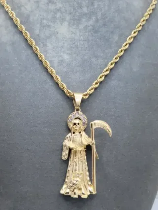 Colgante Santa Muerte con Circonitas