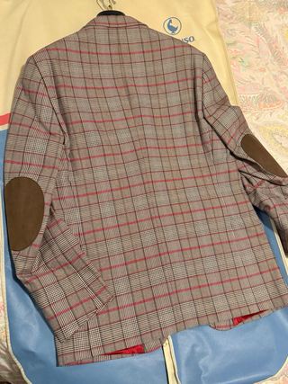 Americana El Ganso cuadros marrón y verde. talla L