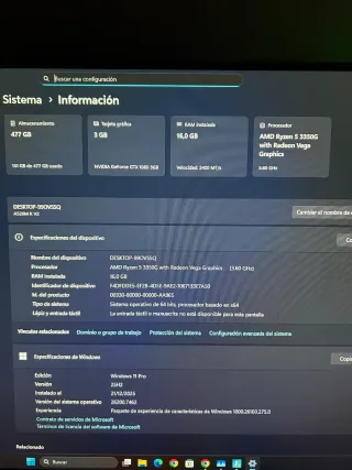 PC Gamer Ryzen 5 16GB RAM GTX 1060