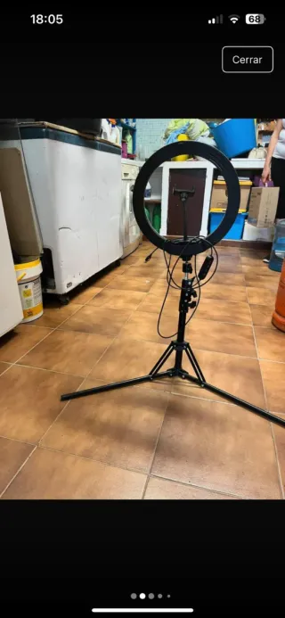 Aro de luz con trípode