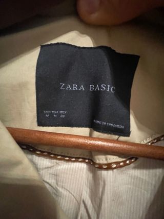 Chaqueta Gabardina Mujer Zara Beige