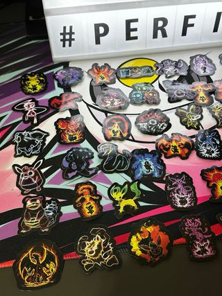 60 Pegatinas Vinilo Pokémon Neón