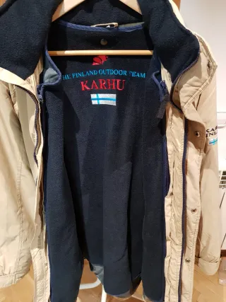 ABRIGO PARKA KARHU, TALLA XL, COLOR BEIGE
