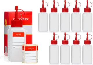 10 Botellas Plástico HDPE 100ml Octopus