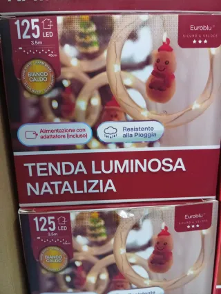 Tenda Luminosa Natalizia 125 LED Bianco Caldo
