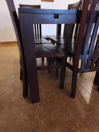 Mesa con extensiones-madera maciza estilo colonial