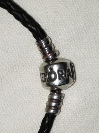 Pulsera Pandora plata Cuero Trenzado Charms