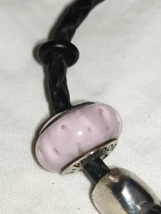 Pulsera Pandora plata Cuero Trenzado Charms