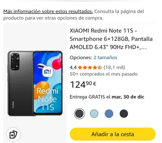 Xiaomi Redmi Note 11S negro Totalmente nuevo
