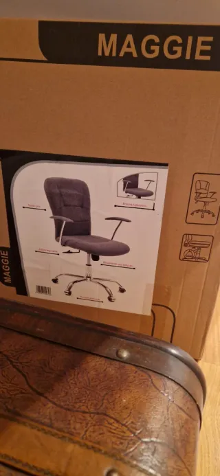 Silla de estudio gris Carrefour tela