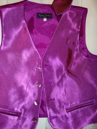 Traje Comunión Blanco y morado Talla 6