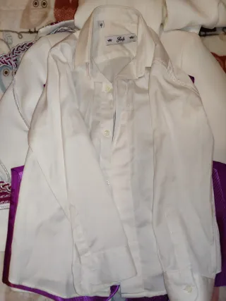 Traje Comunión Blanco y morado Talla 6