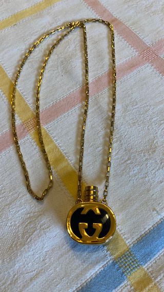 Colar Gucci dourado e azul