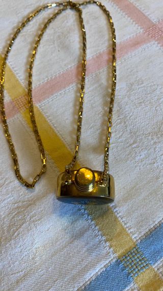 Colar Gucci dourado e azul