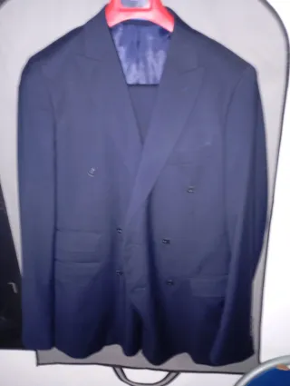Traje cruzado Álvaro Moreno talla 50 azul marino