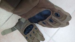 Guantes de moto tácticos marrones