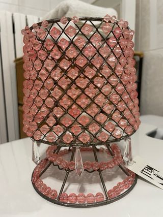 Lámpara cristal rosa vintage