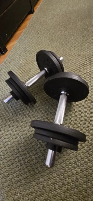 Gimnasio en casa pesas Domyos y accesorios