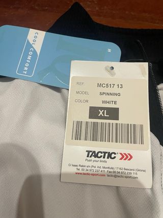 Maillot Tactic 100 Blanco y Negro Talla XL