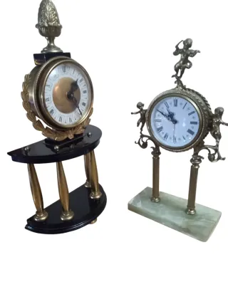 2 Relojes de Mesa Antiguos Portico