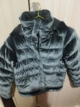 Cazadora niña terciopelo gris oscura talla 12