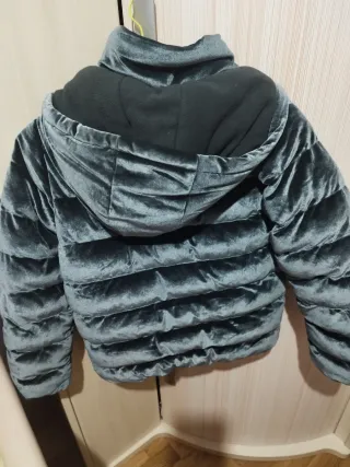 Cazadora niña terciopelo gris oscura talla 12