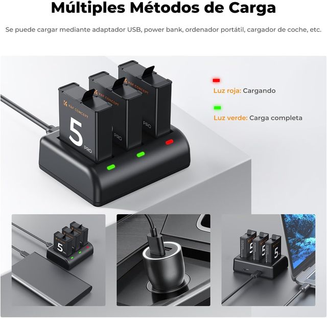 3 Pack Baterías 2100 mAh y Cargador dji OSMO 360
