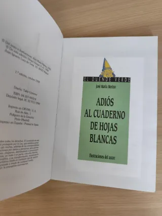 Libro Adiós al cuaderno de hojas blancas