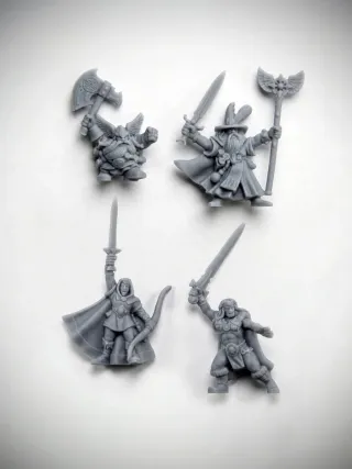 4 Heroes Warhammer Quest Barbaro Elfo Mago Enano