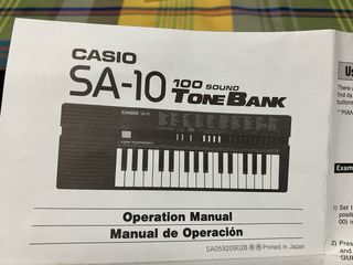 Piano de juguete. Teclado Casio SA-10 Años 80