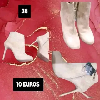 Botines beige/blancos talla 38
