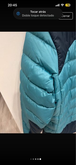 Abrigo plumas Columbia azul y turquesa