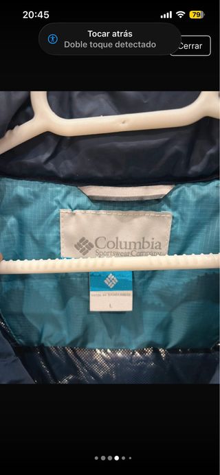 Abrigo plumas Columbia azul y turquesa